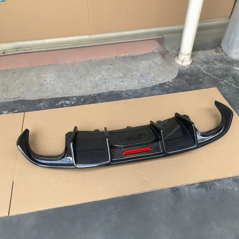 2009-2011 For Audi A5 S5 B8 2 Door Coupe Carbon Fiber Rear Bumper Diffuser With Tailpipe exhaust tips