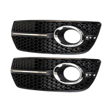 2009-2012 For Audi Q5 SQ5 8R/B8 Front Bumper Down Grille Honeycomb Style Non S line Fog Light Grilles