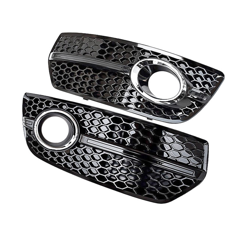2009-2012 For Audi Q5 SQ5 8R/B8 Front Bumper Down Grille Honeycomb Style Non S line Fog Light Grilles