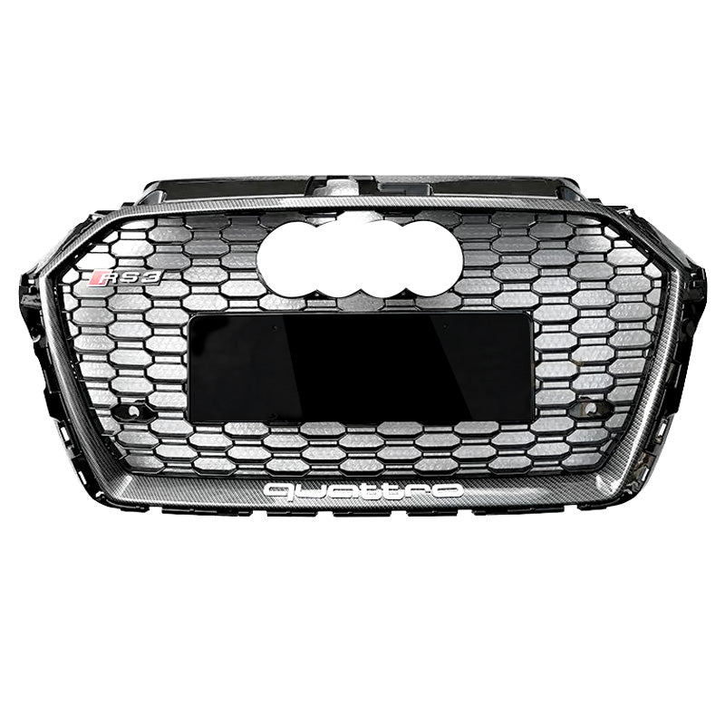 2017-2019 For Audi A3 S3 8V.5 RS3 Style Honeycomb Grille Carbon Fiber Style