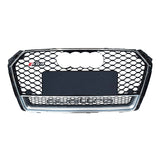 2017-2019 For Audi A4 S4 B9 RS4 Honeycomb Front Grille With Lower Mesh Quattro